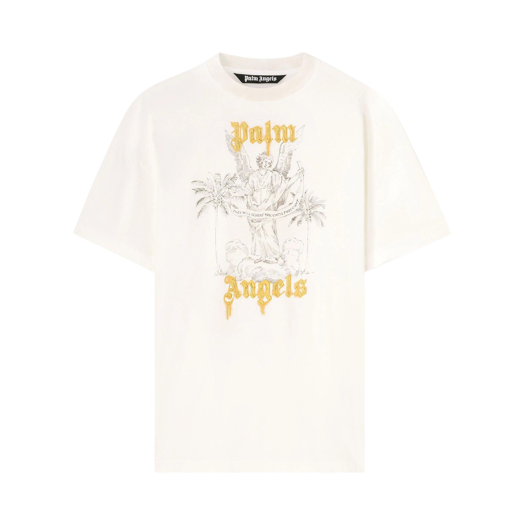 Pre-owned Palm Angels Angel Pencil Tee 'white/light Orange' | Men's Size M