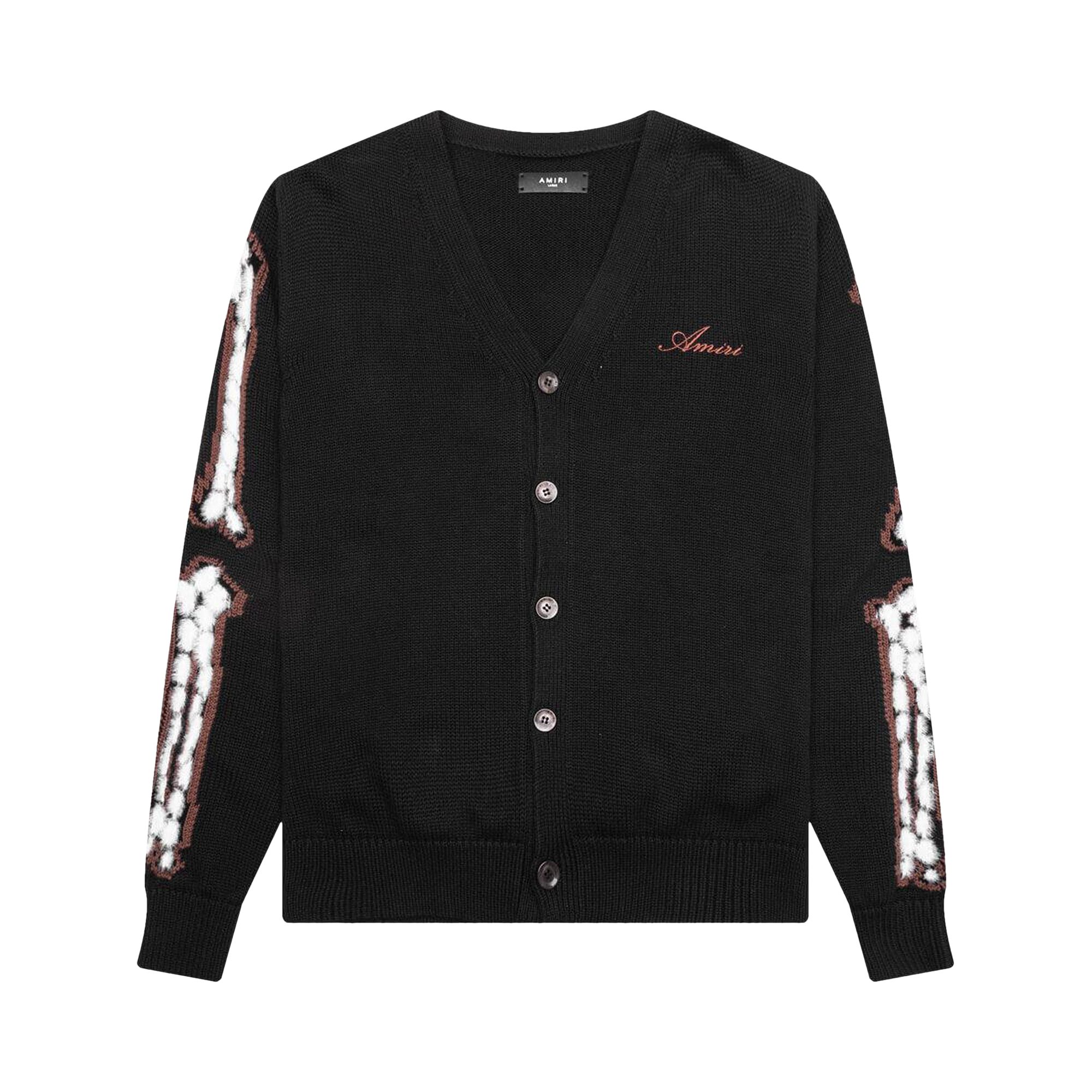 Amiri Leopard Bones Cardigan 'Black' | Men's Size L