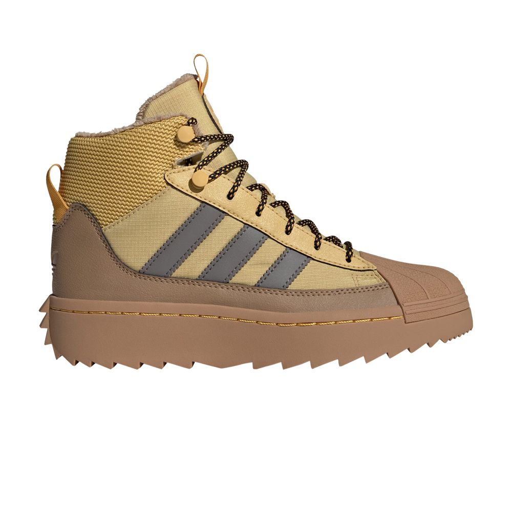 Pre-owned Adidas Originals Adidas Superstar Winter Trek Boot J 'oat Charcoal' | Tan | Kid's Size 4