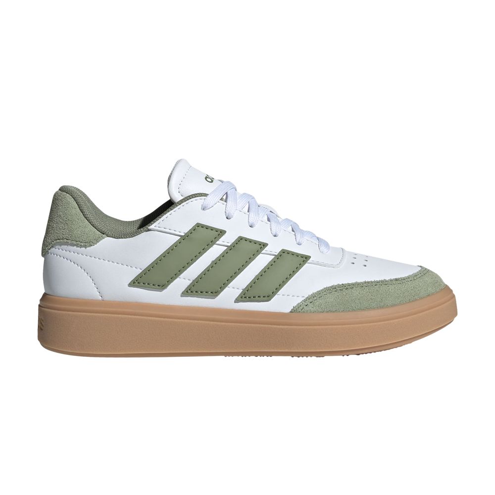 Pre-owned Adidas Originals Adidas Courtblock J 'white Tent Green Gum' | Kid's Size 3.5