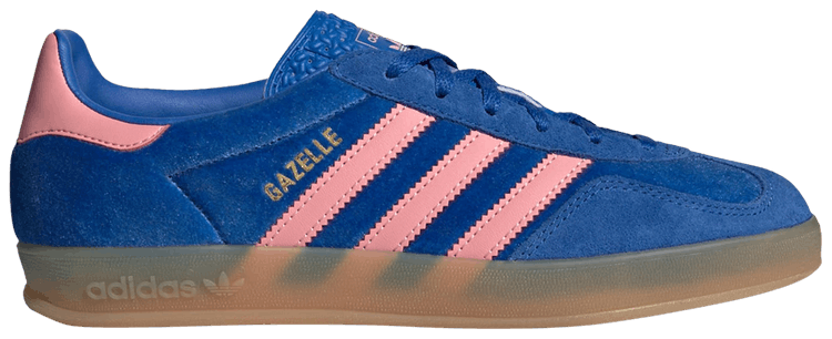 Wmns Gazelle Indoor Blue Semi Pink Velvet
