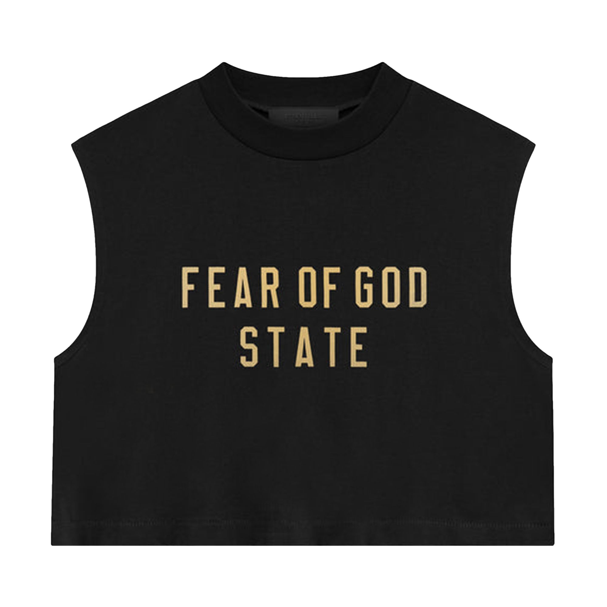 Fear of God Essentials Tri-Blend Cropped Muscle Tee 'Black' | Women's Size L