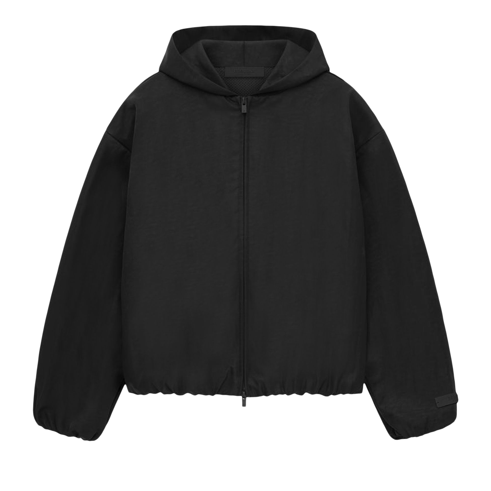 Pre-owned Essentials Fear Of God Textured Nylon Hooded Bomber 'black' | Women's Size M