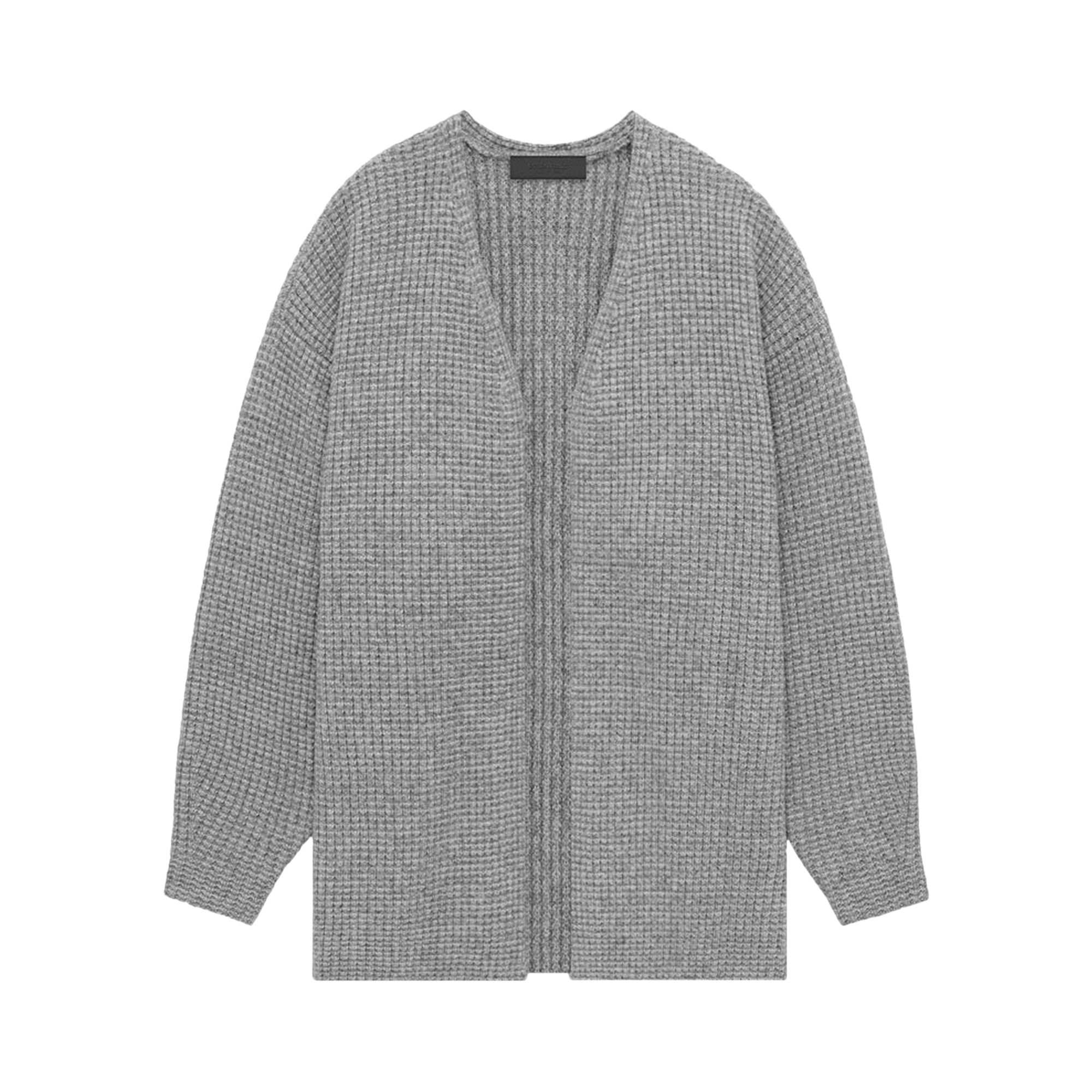 Pre-owned Essentials Fear Of God  Knit Long Cardigan 'dark Heather' | Grey | Women's Size Xl