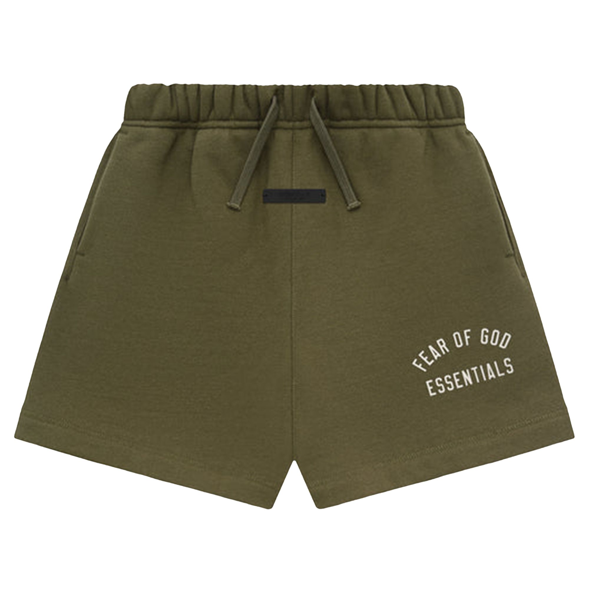 Fear of God Essentials Kids Fleece Soccer Short 'Military' | Green | Kid's Size -6.5