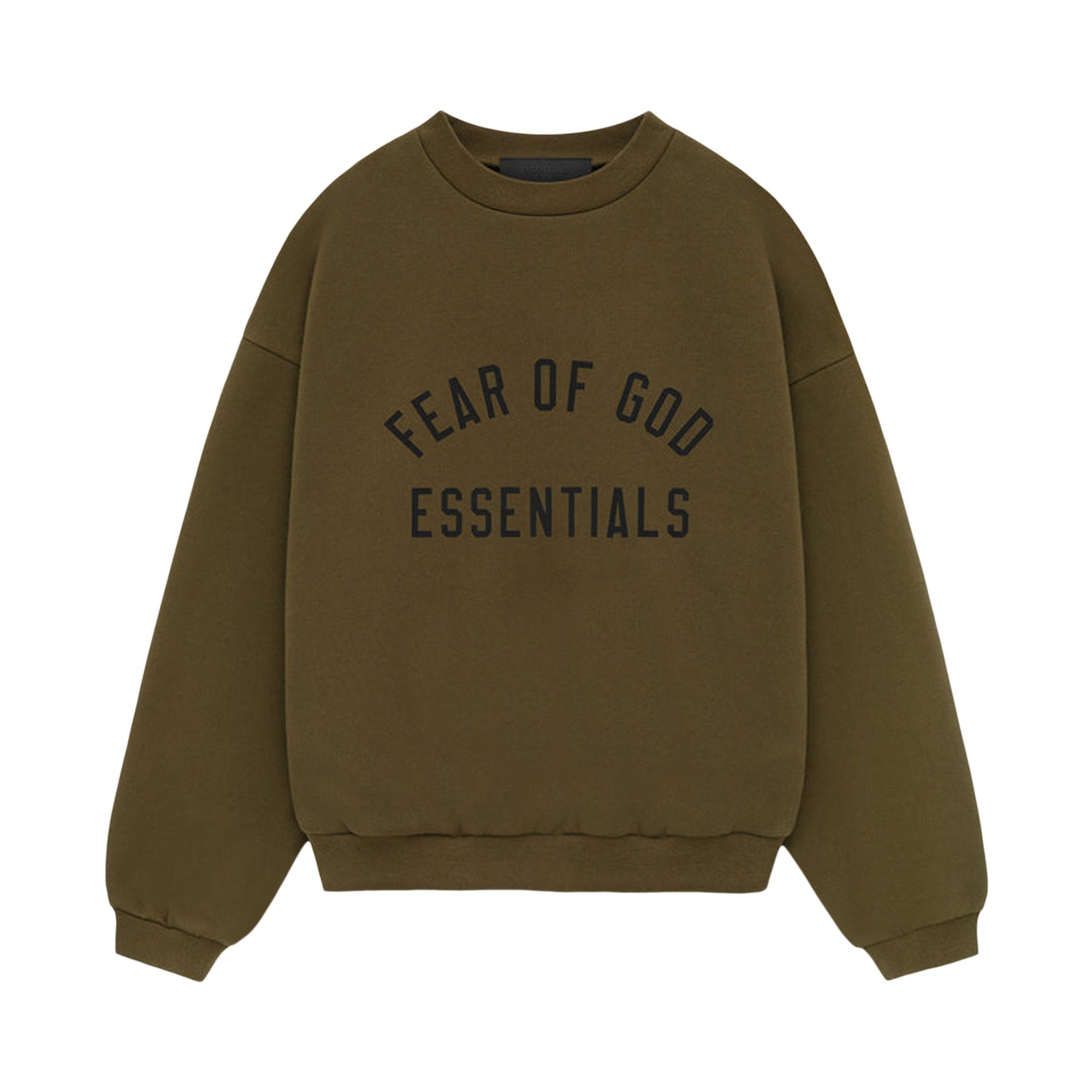 Fear of God Essentials Kids Fleece Crewneck 'Olive' | Green | Kid's Size -6.5