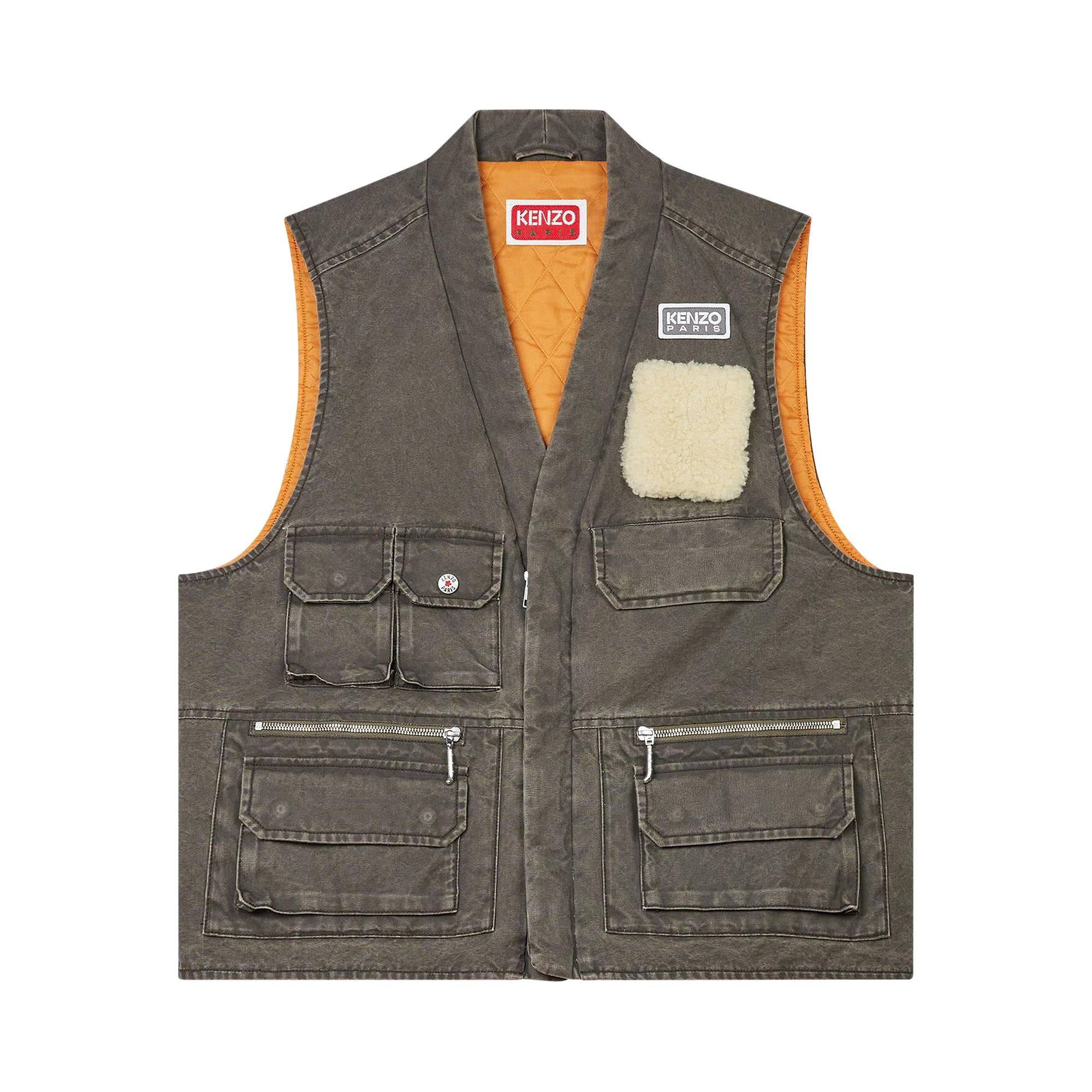 Kenzo Multipocket Gilet 'Taupe' | Tan | Men's Size L