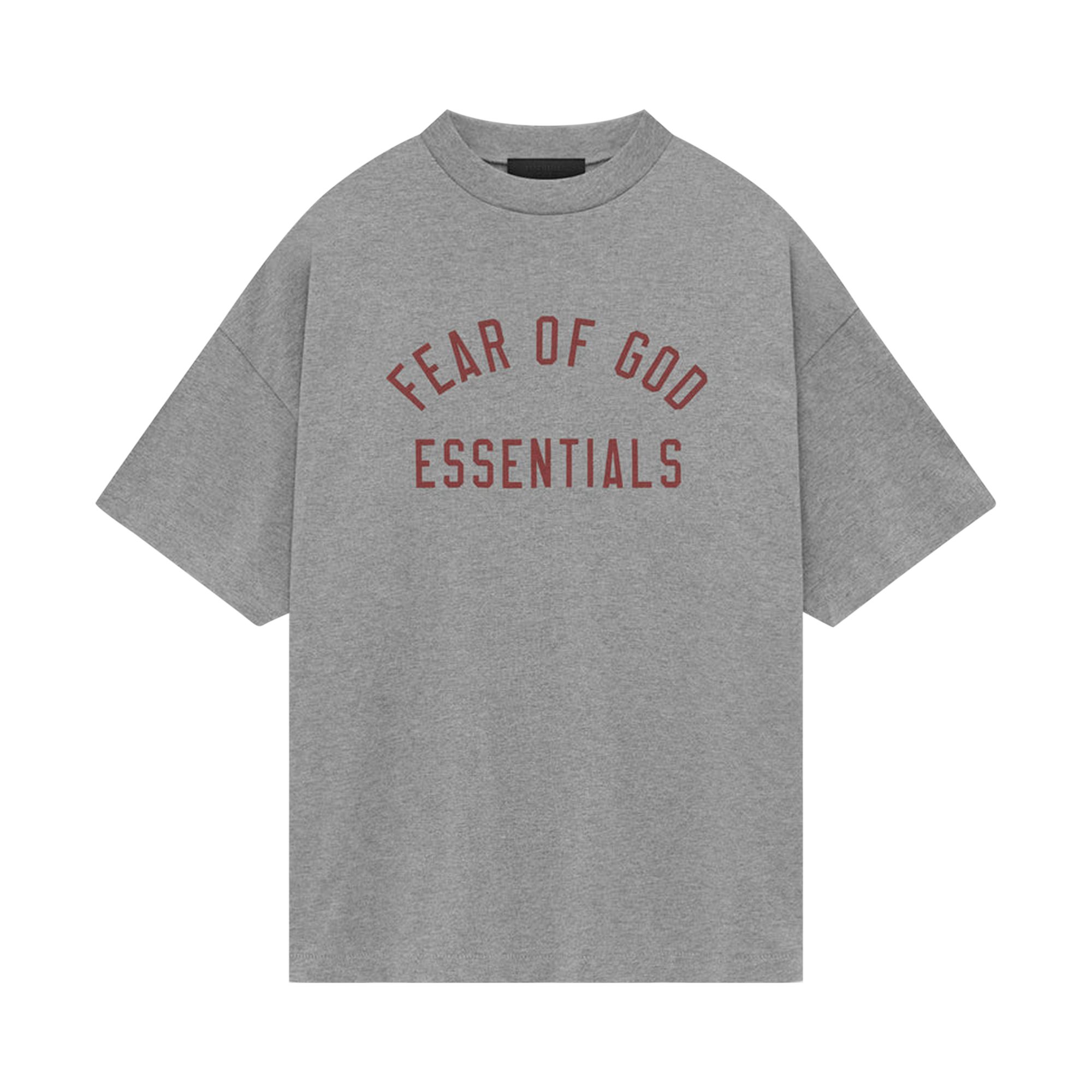 Pre-owned Essentials Fear Of God Jersey Crewneck Tee 'dark Heather' In Grey