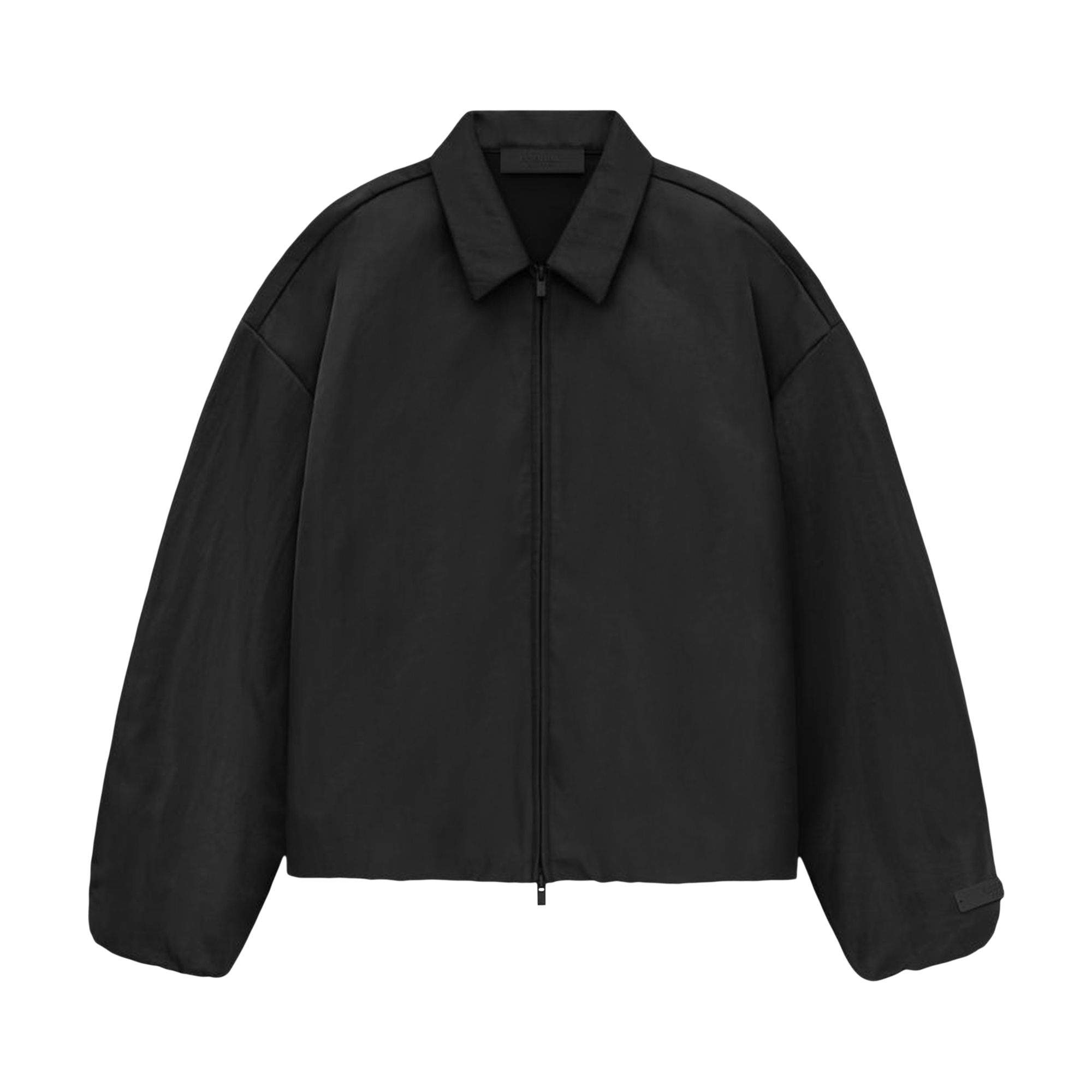 Pre-owned Essentials Fear Of God Textured Nylon Trucker Jacket 'black' | Men's Size L