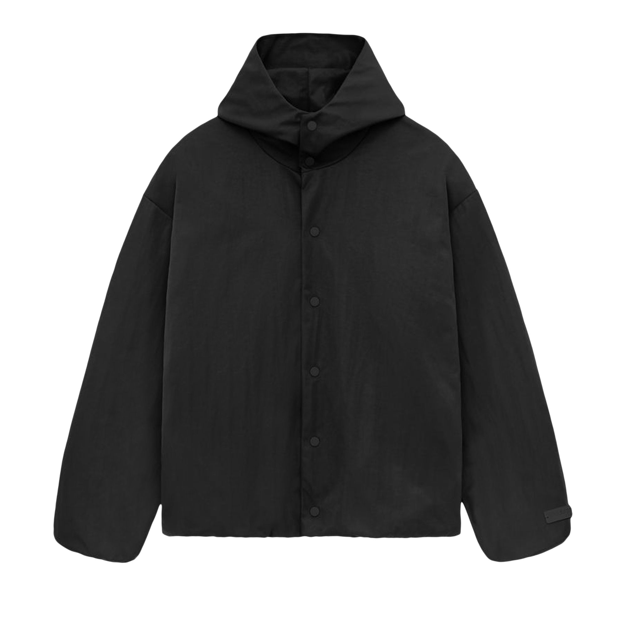 Pre-owned Essentials Fear Of God Textured Nylon Hooded Coaches Jacket 'black' | Men's Size L