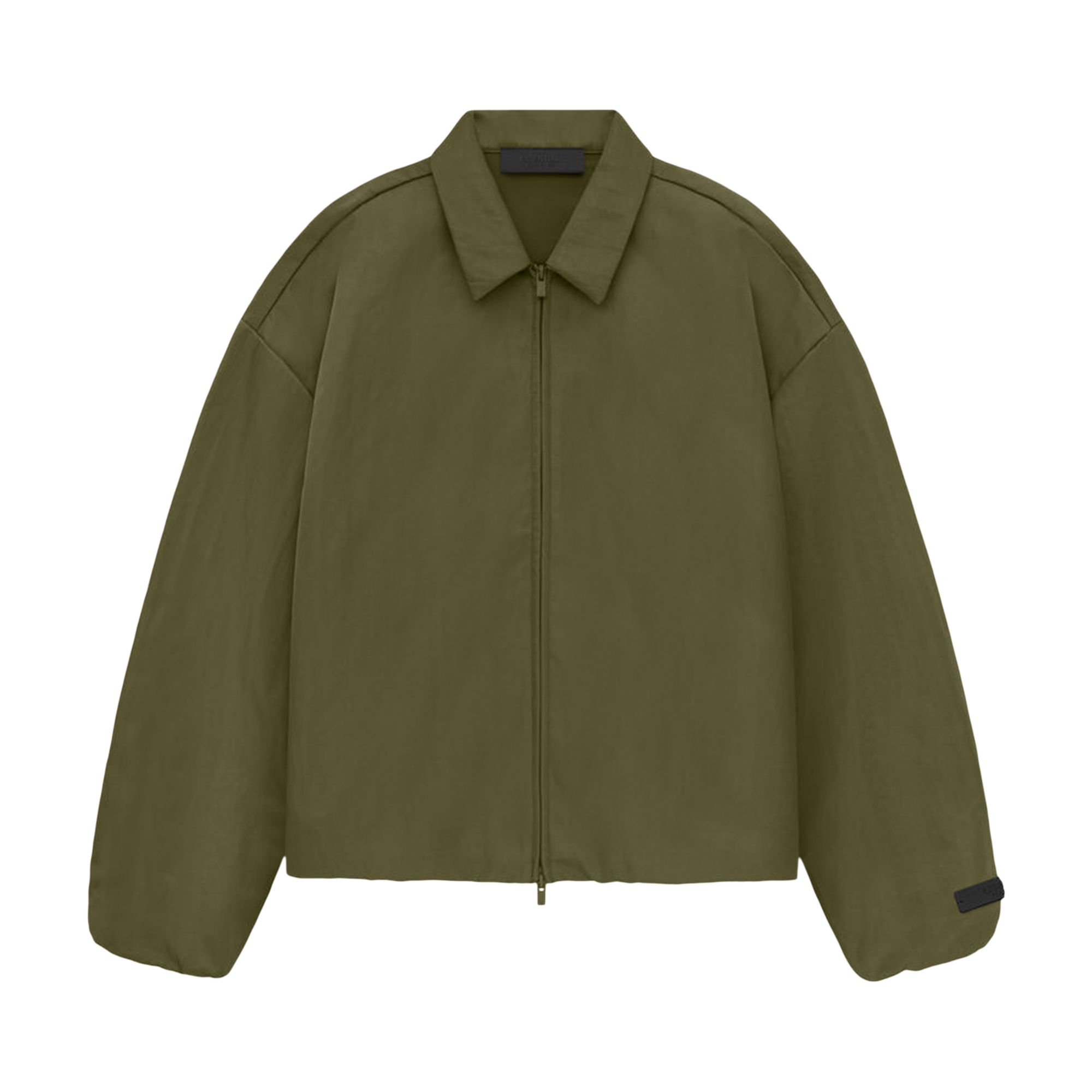 Fear of God Essentials Textured Nylon Trucker Jacket 'Military' | Green | Men's Size XS