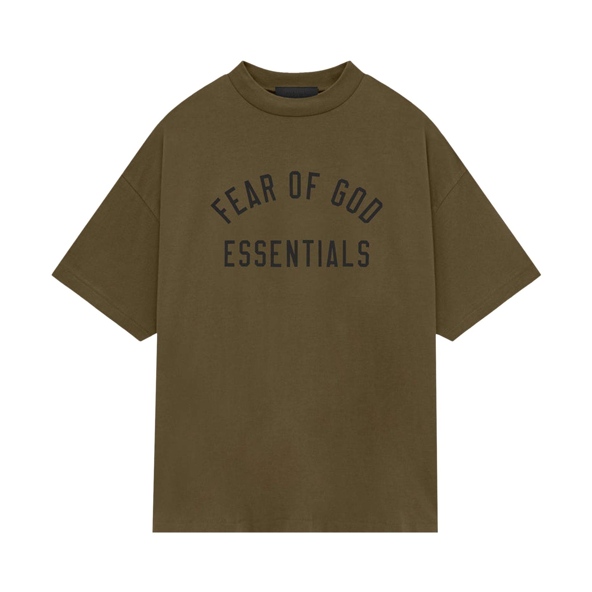 Pre-owned Essentials Fear Of God  Jersey Crewneck Tee 'olive' | Green | Men's Size Xxl