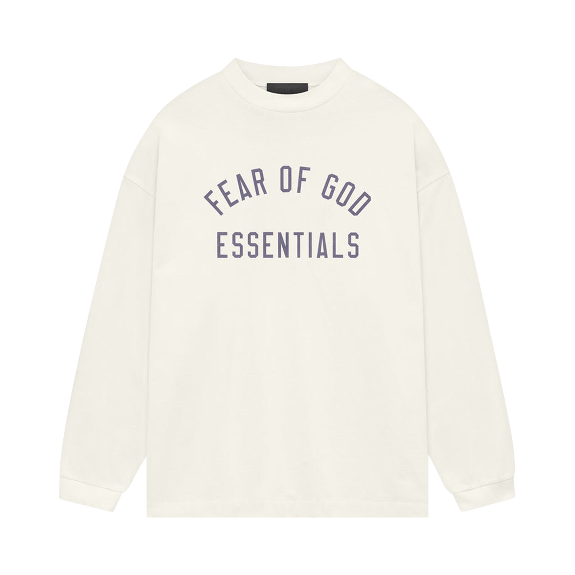 Pre-owned Essentials Fear Of God  Jersey Long-sleeve Tee 'shell' | Cream | Men's Size Xs