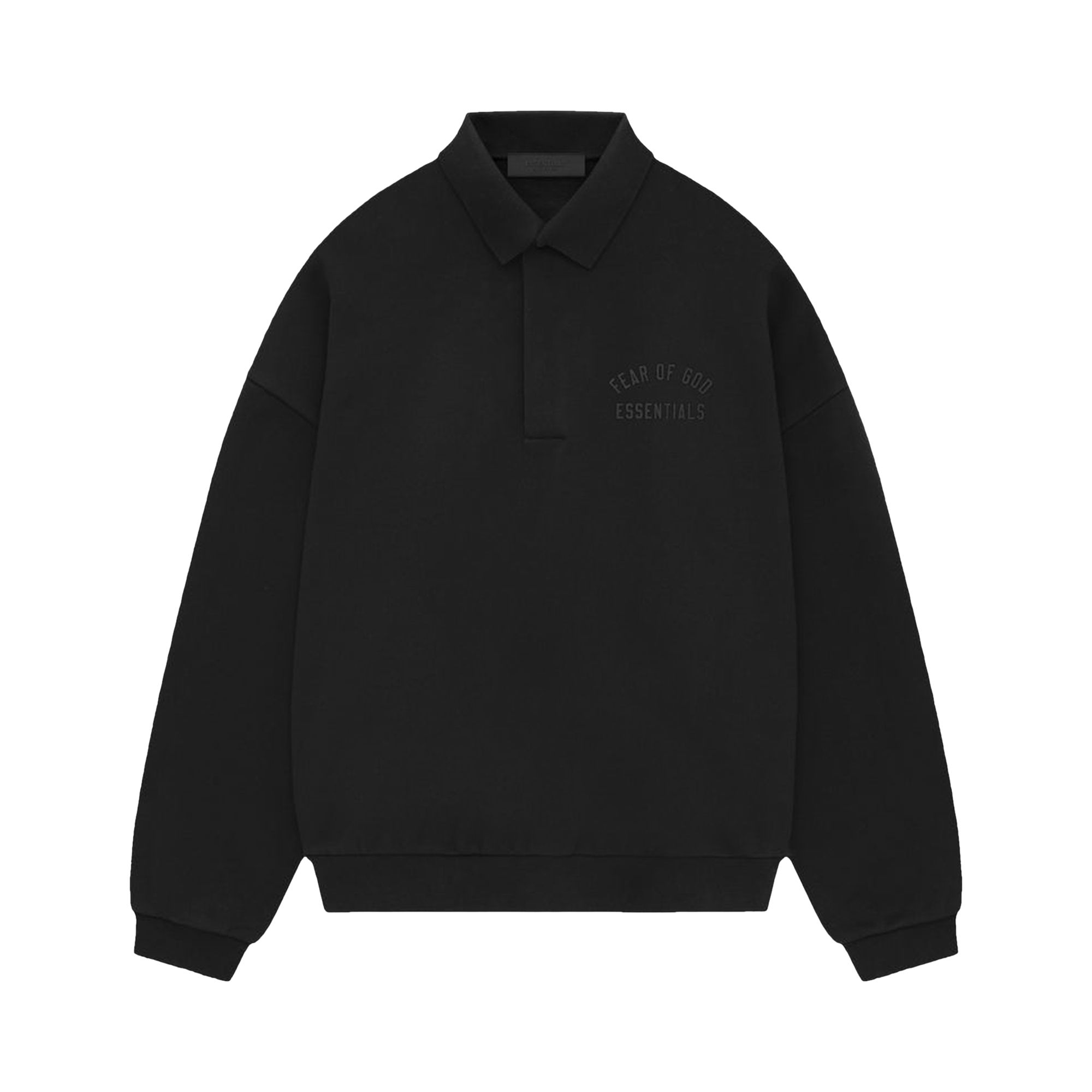 Pre-owned Essentials Fear Of God Fleece Polo 'black'