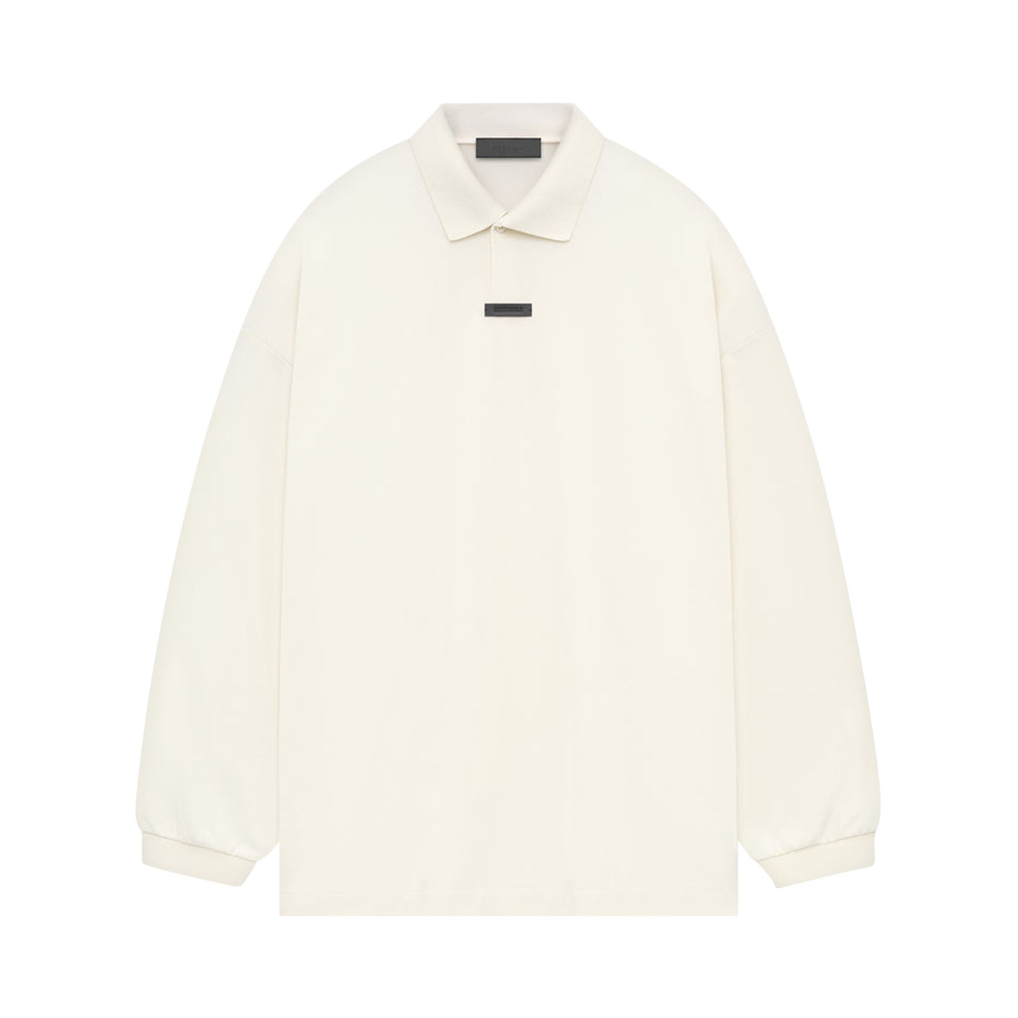 Pre-owned Essentials Fear Of God  Pique Long-sleeve Polo 'shell' | Cream | Men's Size M