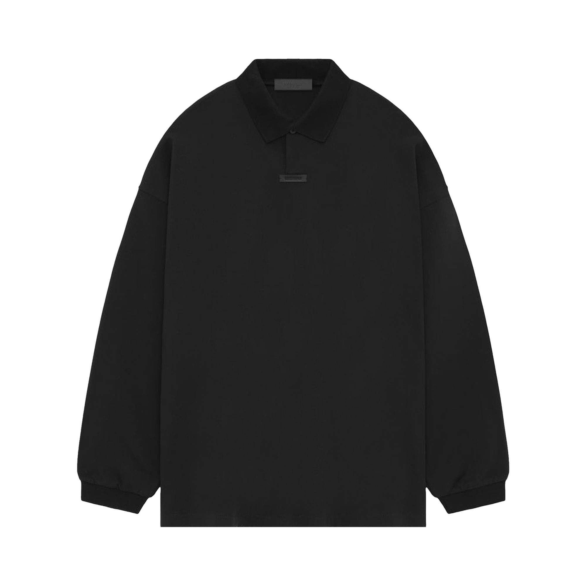 Pre-owned Essentials Fear Of God  Pique Long-sleeve Polo 'black' | Men's Size S