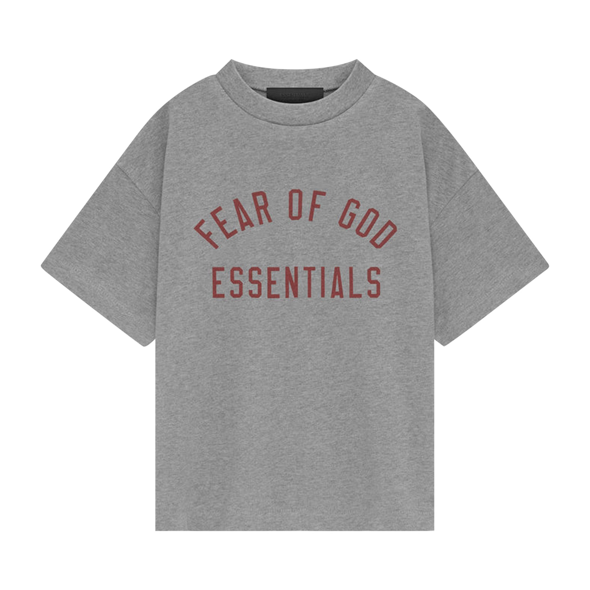 Pre-owned Essentials Fear Of God  Tri-blend Crewneck Tee 'dark Heather' In Grey