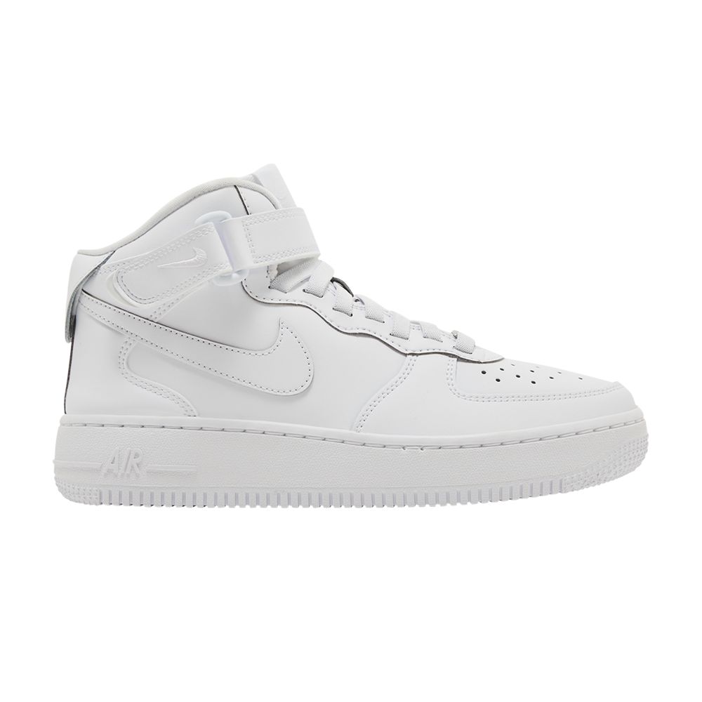 Pre-owned Nike Air Force 1 Mid Easyon Se Gs 'triple White' | Kid's Size 1