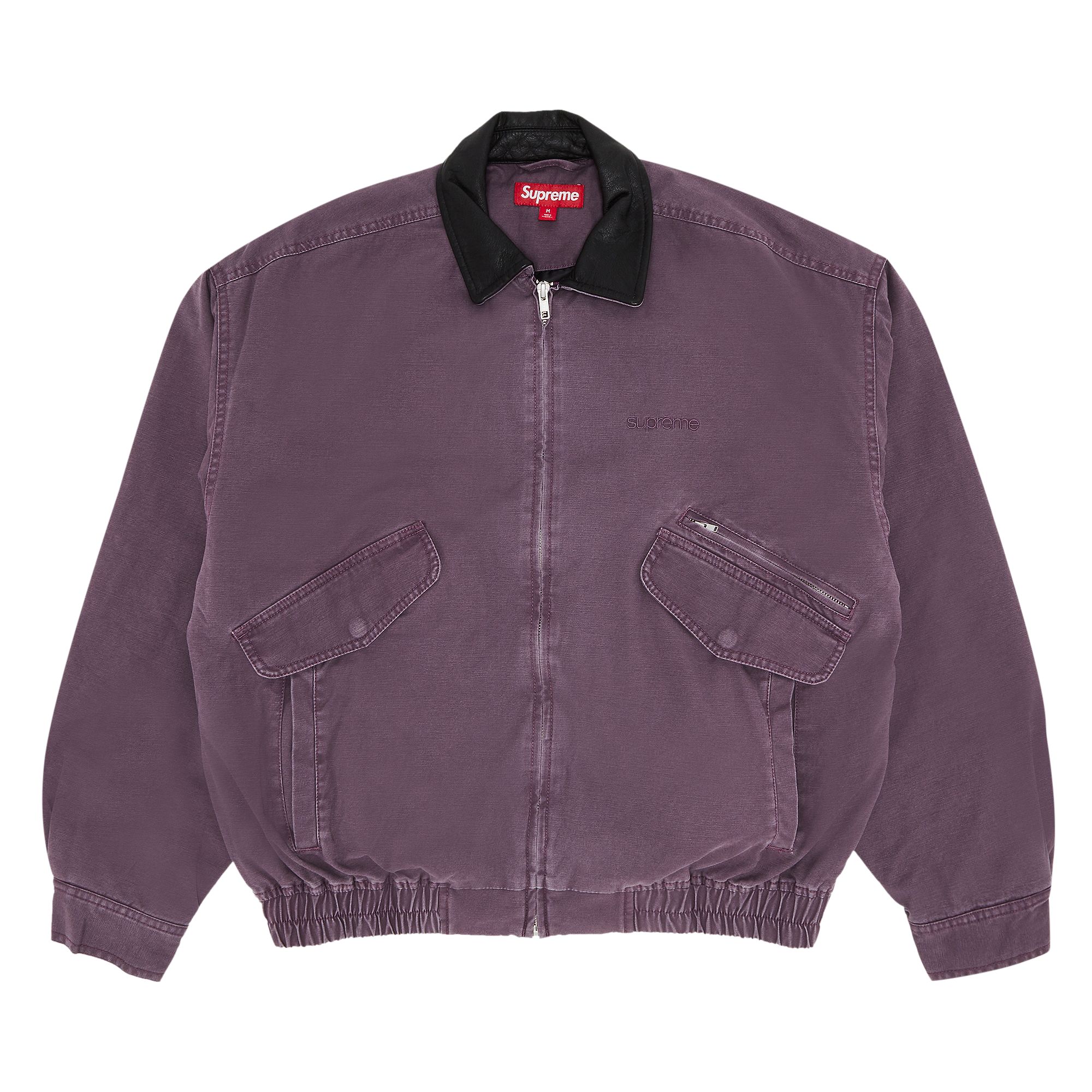 Pre-owned Supreme Leather Collar Utility Jacket 'dusty Purple'