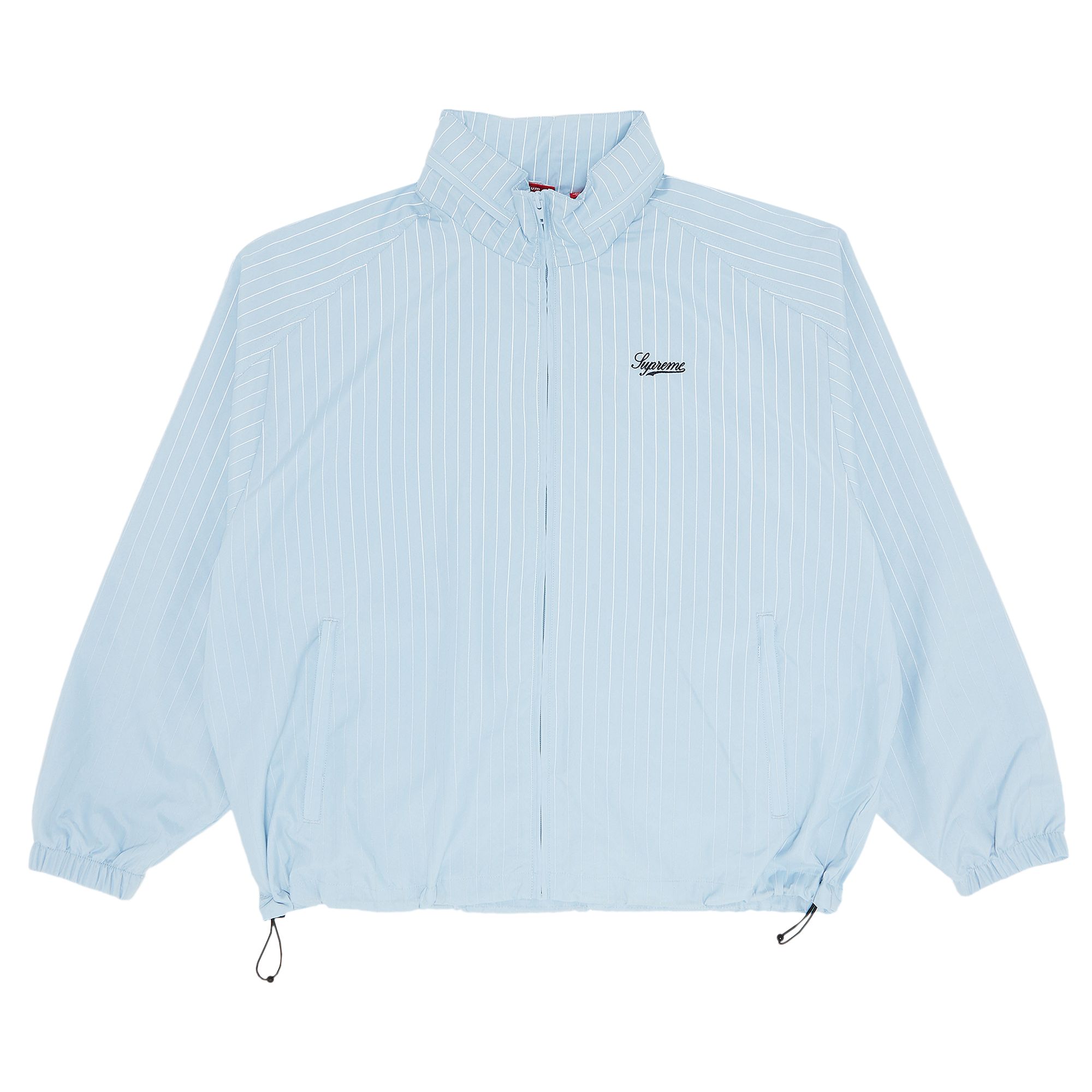 Supreme Reflective Pinstripe Track Jacket 'Light Blue' | Men's Size L