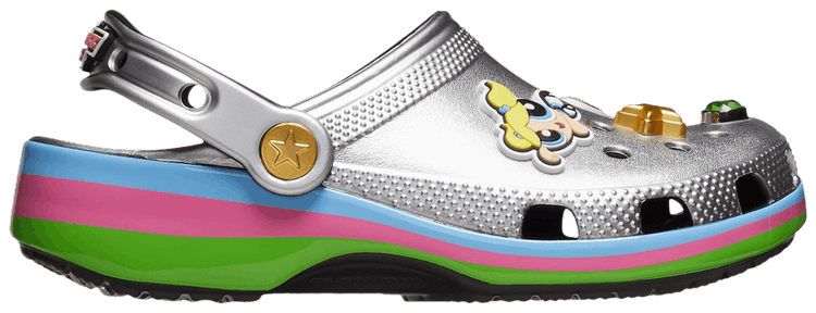 Crocs The Powerpuff Girls x Classic Clog Kids Metallic Silver