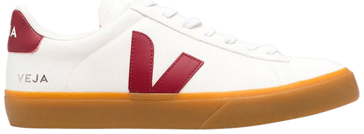 Veja Campo Chromefree Lace Up White Marsala