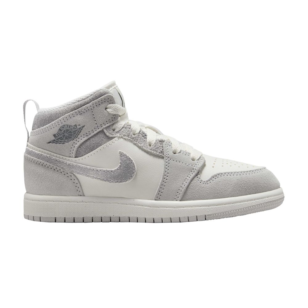 Pre-owned Air Jordan 1 Mid Se Ps 'neutral Grey Sail' | Kid's Size 2.5