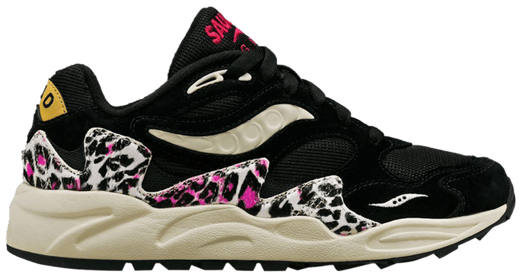 Saucony Wmns Grid Shadow 2 Black Pink Leopard