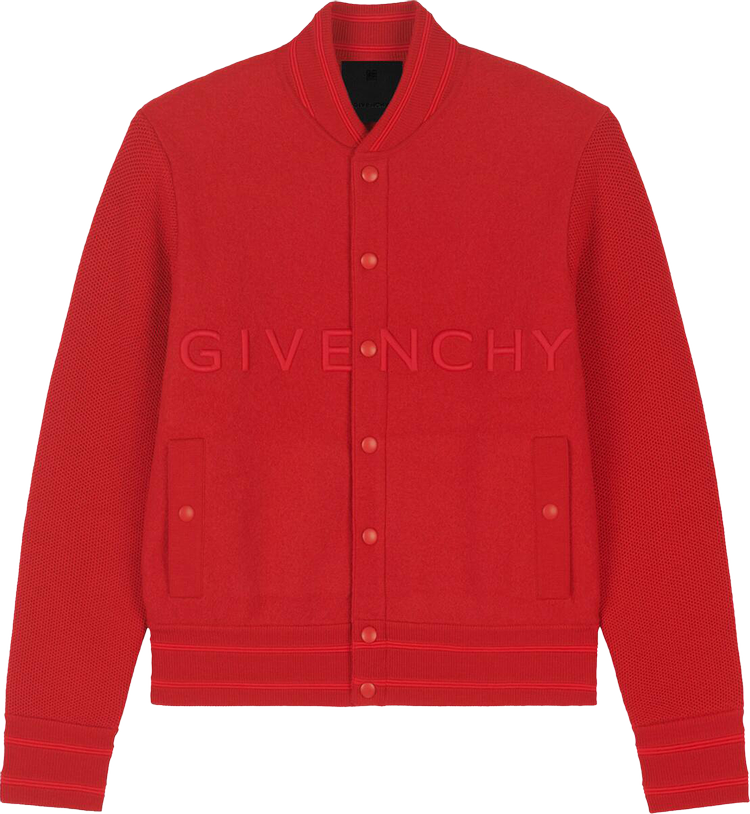 Givenchy Logo Bomber Jacket Red