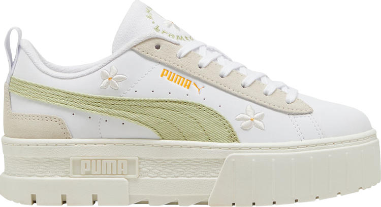 Wmns Mayze Floral Embroidery   White Pistachio Green