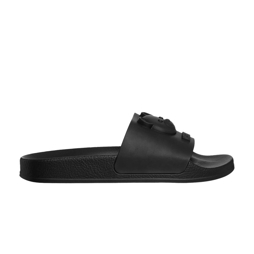Pre-owned Moschino Wmns Pool Slides 'black' | Women's Size 35