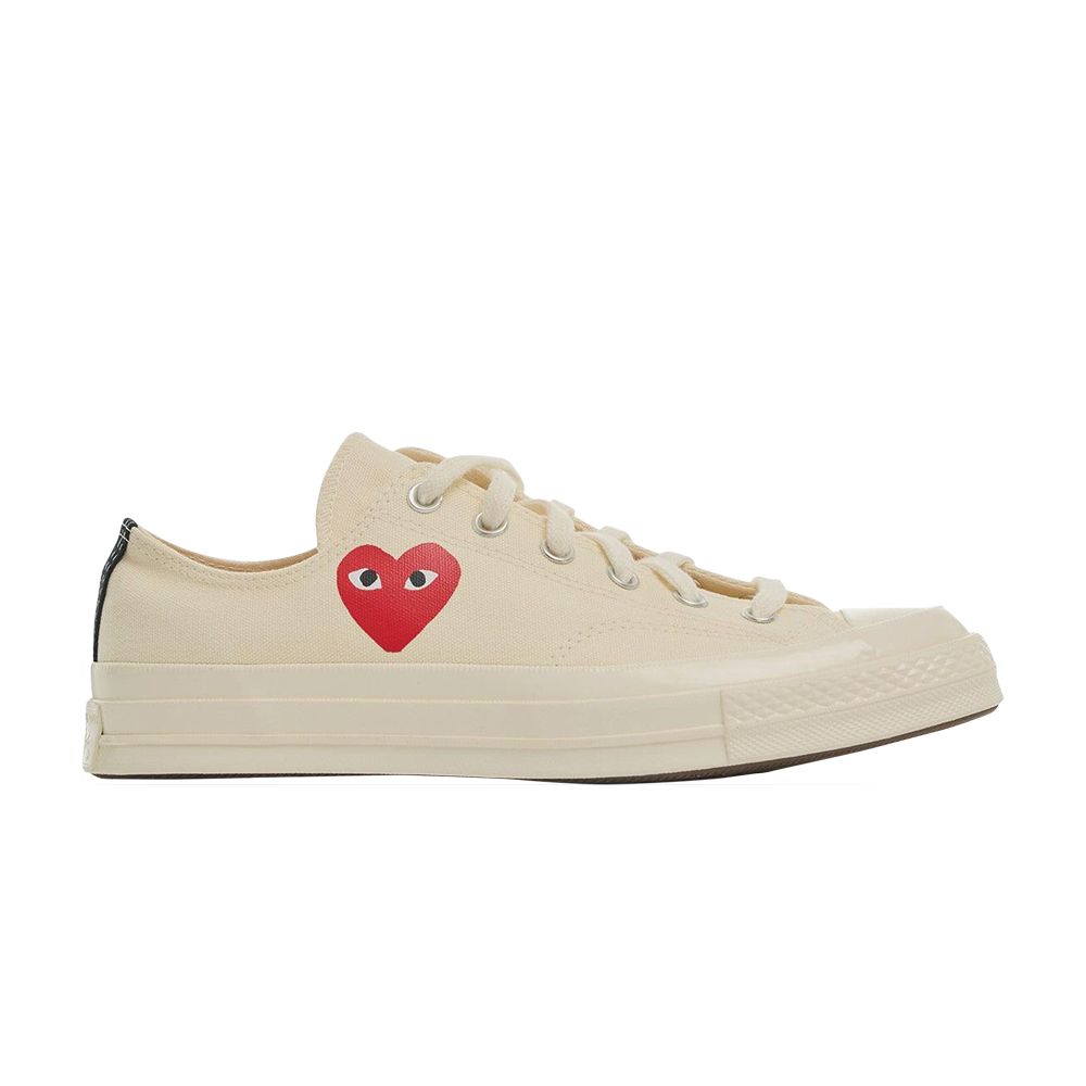 Pre-owned Comme Des Garçons Play X Chuck 70 Low 'small Red Heart - Beige' In Cream