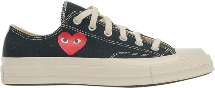 Comme des Garcons PLAY x Chuck 70 Low Small Red Heart   Black