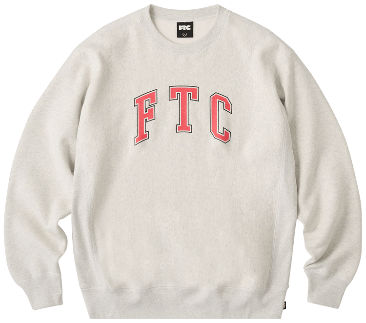 トップス FTC CRACKED LOGO CREW NECK ASH NCAA North Carolina Tar Heels Men's Crew Neck Fleece Ash