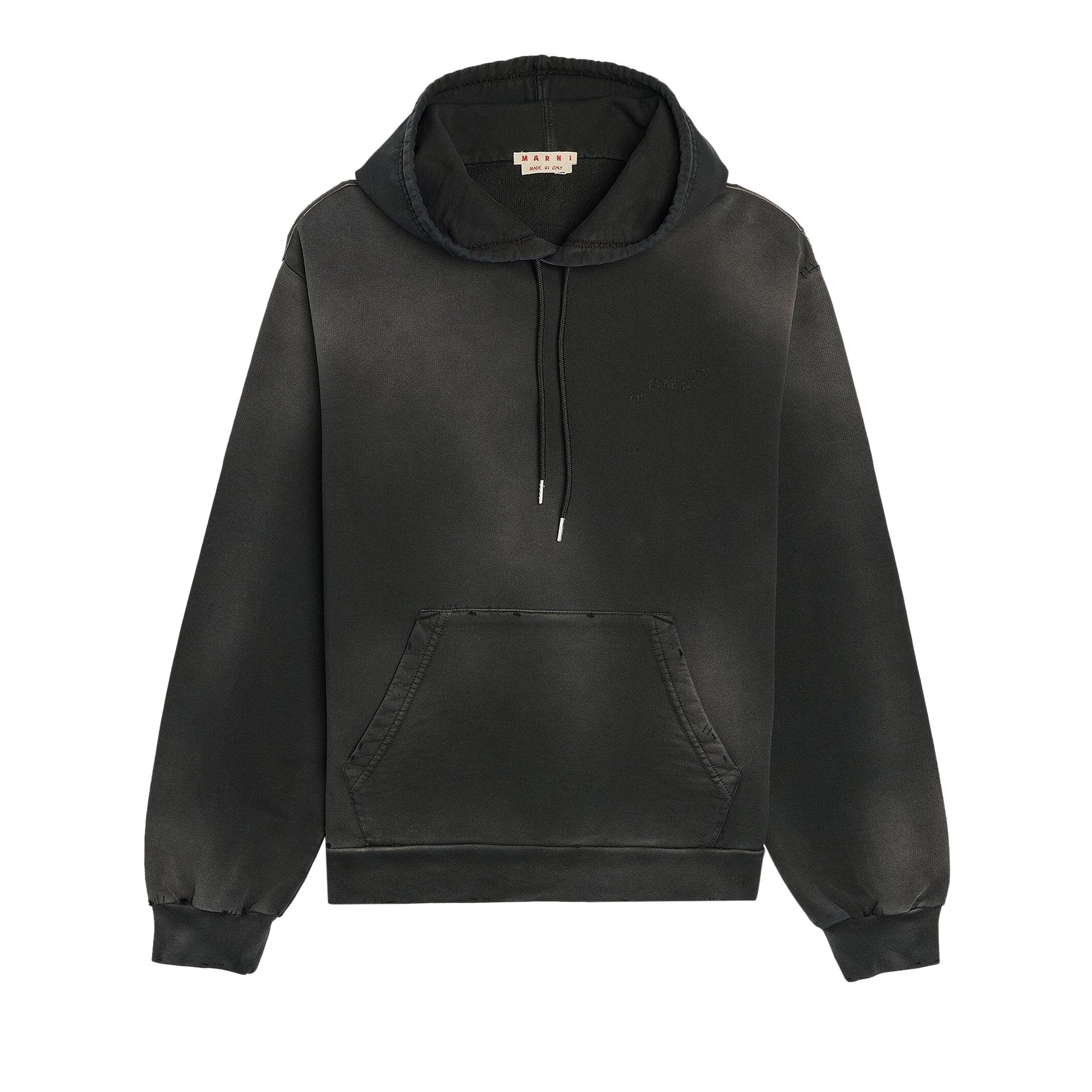 Pre-owned Marni Mended Dyed Jersey Hoodie 'black' | Men's Size 52