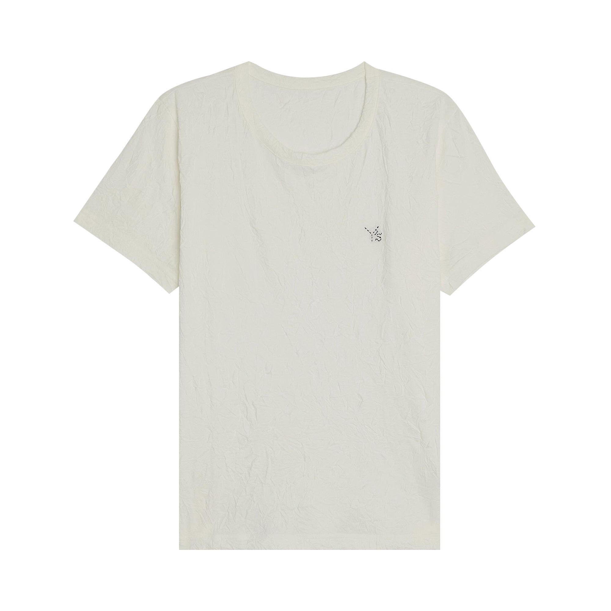 Pre-owned Y's Logo Embroidery Patch Border Stripe T-shirt 'white' | Women's Size 3