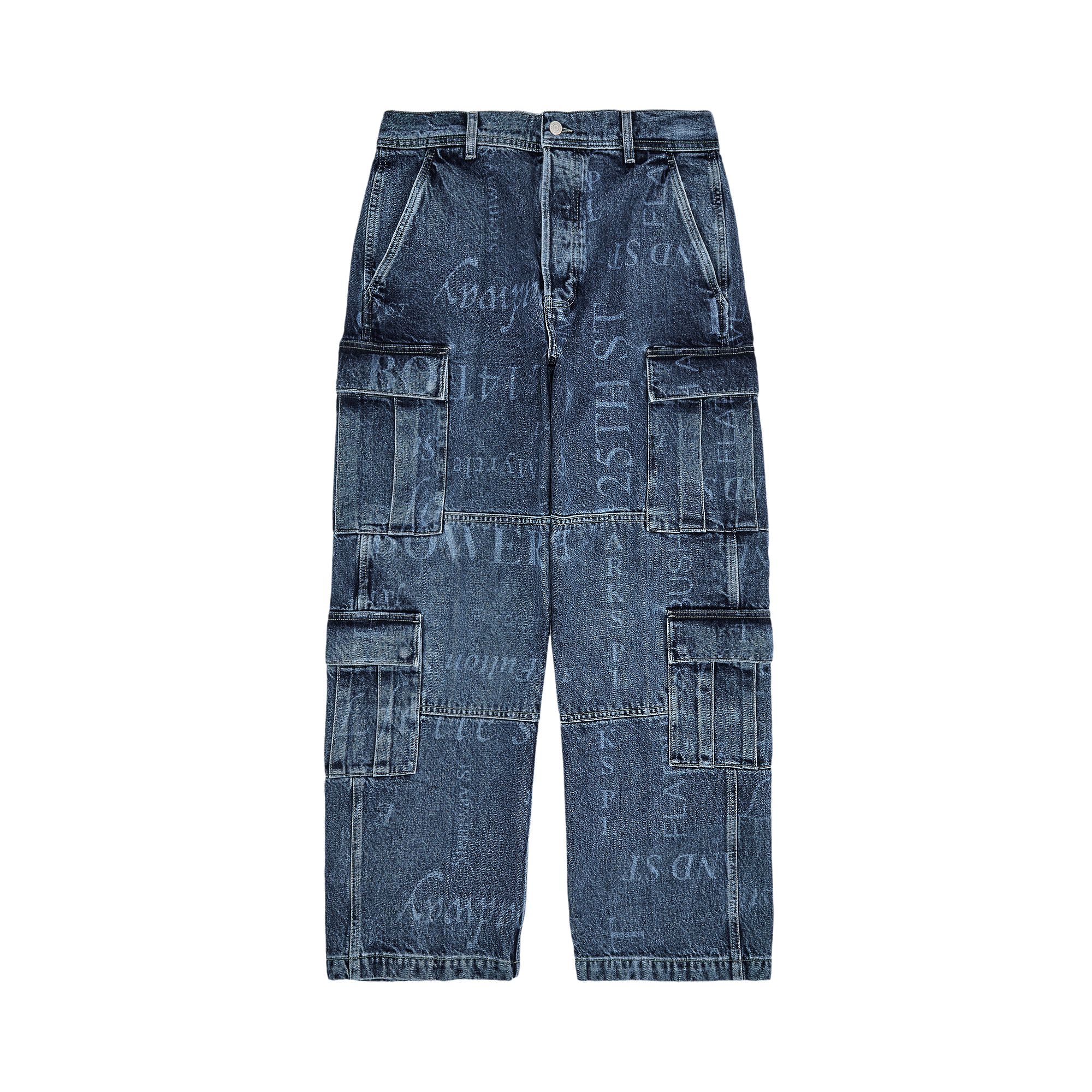 Pre-owned Supreme X Martine Rose Denim Cargo Pant 'washed Blue'