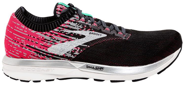 Brooks Wmns Ricochet Black Pink Aqua