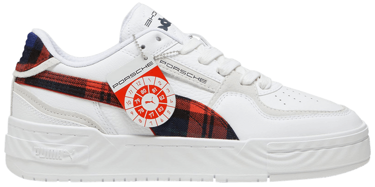 Porsche Legacy x Puma CA Pro Tartan Formstrip   White Redmazing