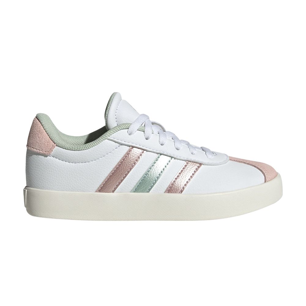Pre-owned Adidas Originals Adidas Vl Court 3.0 K 'linen Green Sandy Pink' | White | Kid's Size 3