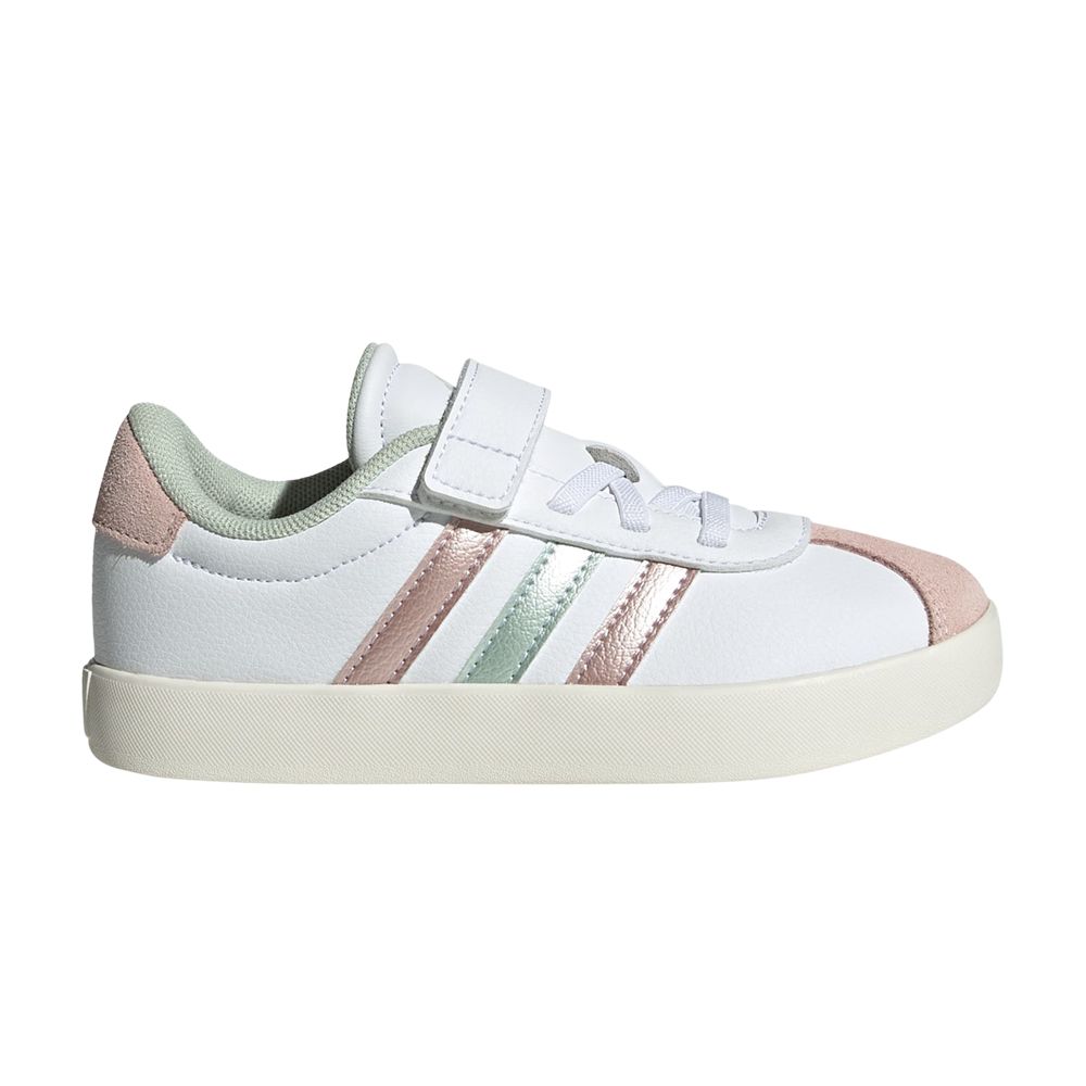 Pre-owned Adidas Originals Adidas Vl Court 3.0 C 'linen Green Sandy Pink' | White | Kid's Size 2.5