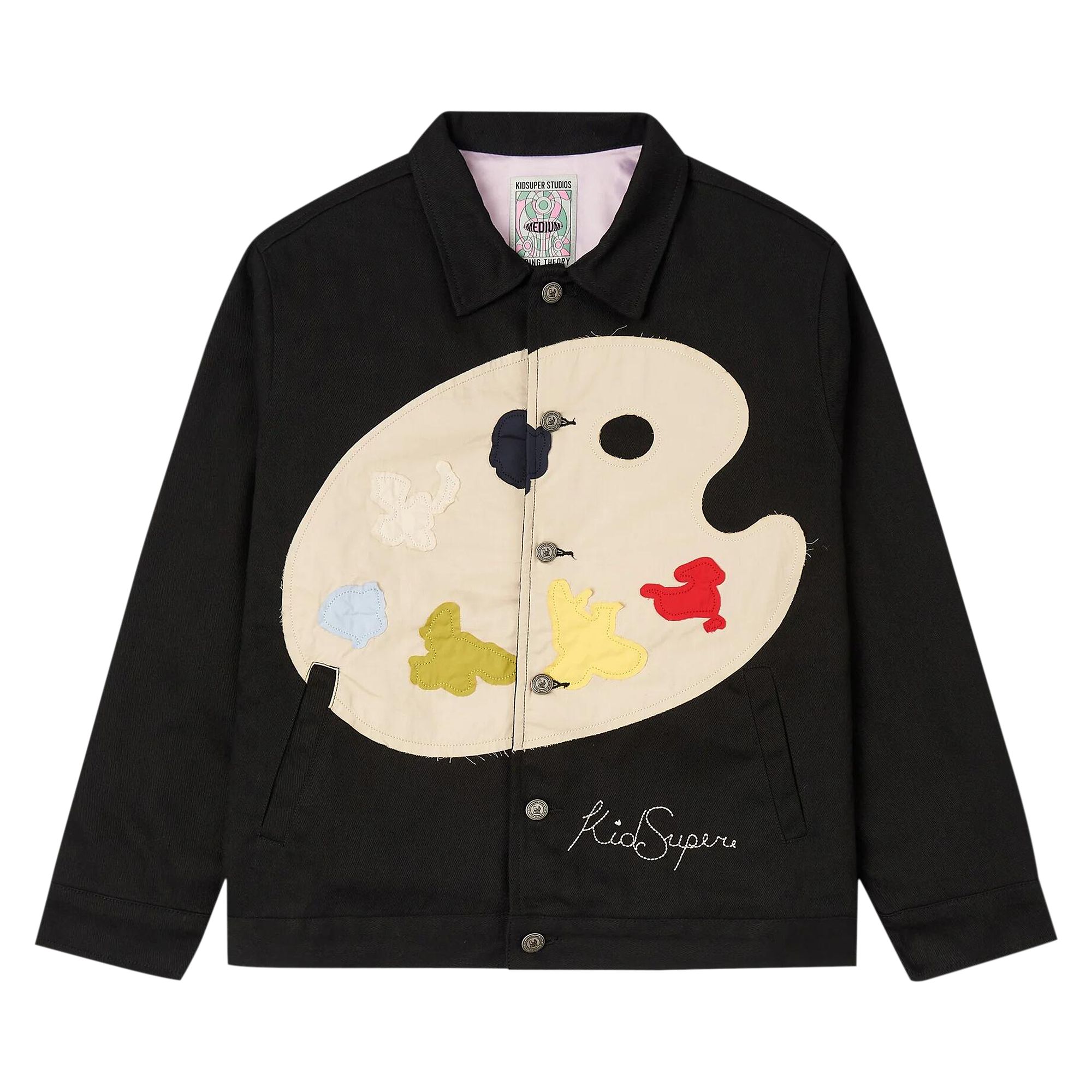 KidSuper Paint Palette Twill Jacket 'Black' | Men's Size L