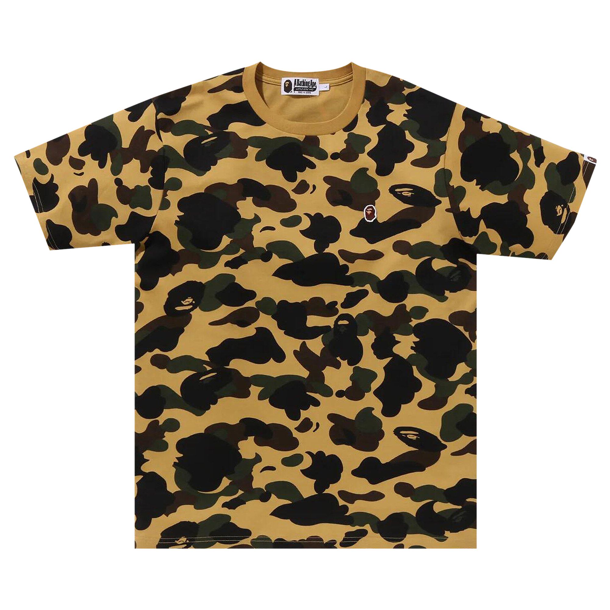 Pre-owned Bape 1st Camo One Point Tee 'yellow'