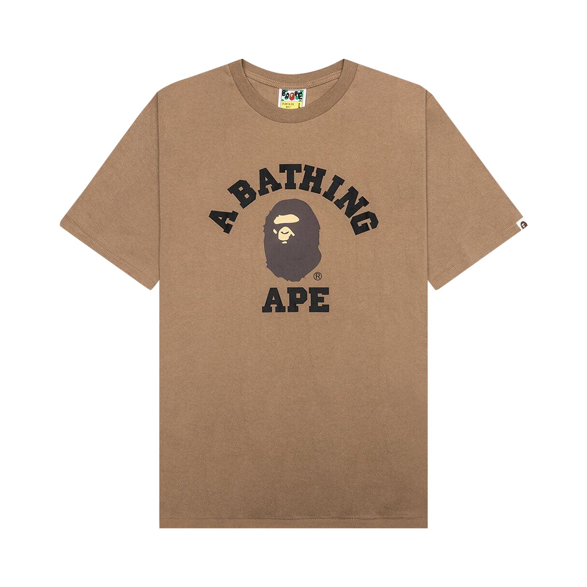 Pre-owned Bape College Tee 'beige' | Tan | Men's Size L