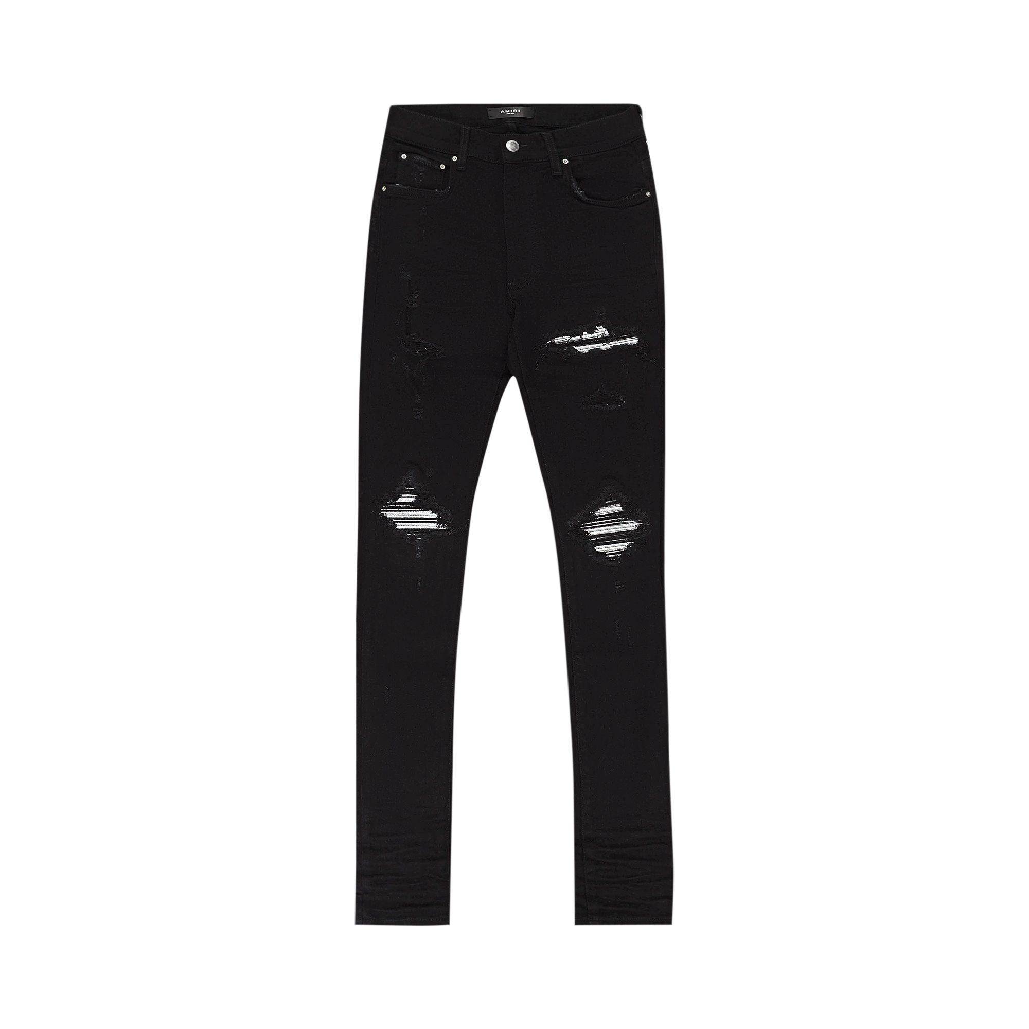 Pre-owned Amiri Mx1 Skinny Jeans 'black/silver' | Men's Size 32
