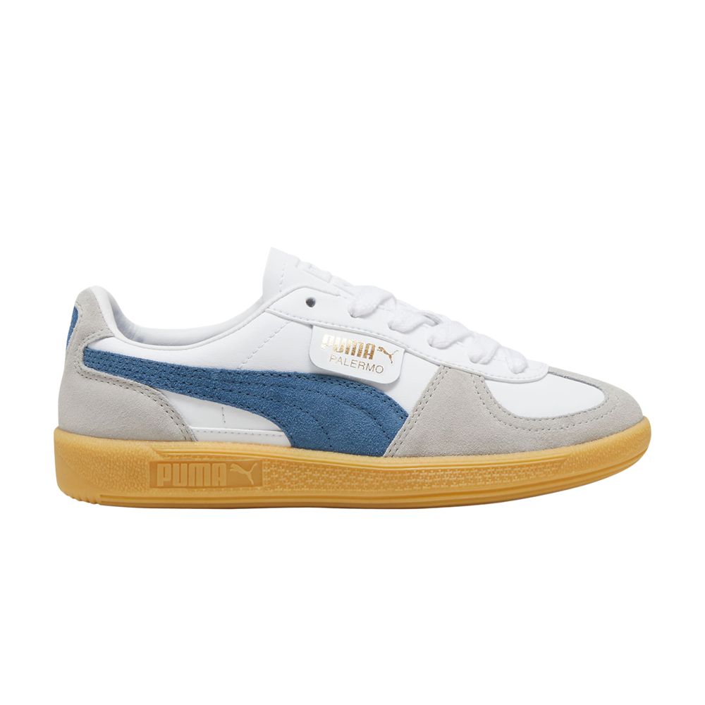 Pre-owned Puma Palermo Leather Big Kid 'white Blue Horizon Gum' | Kid's Size 5