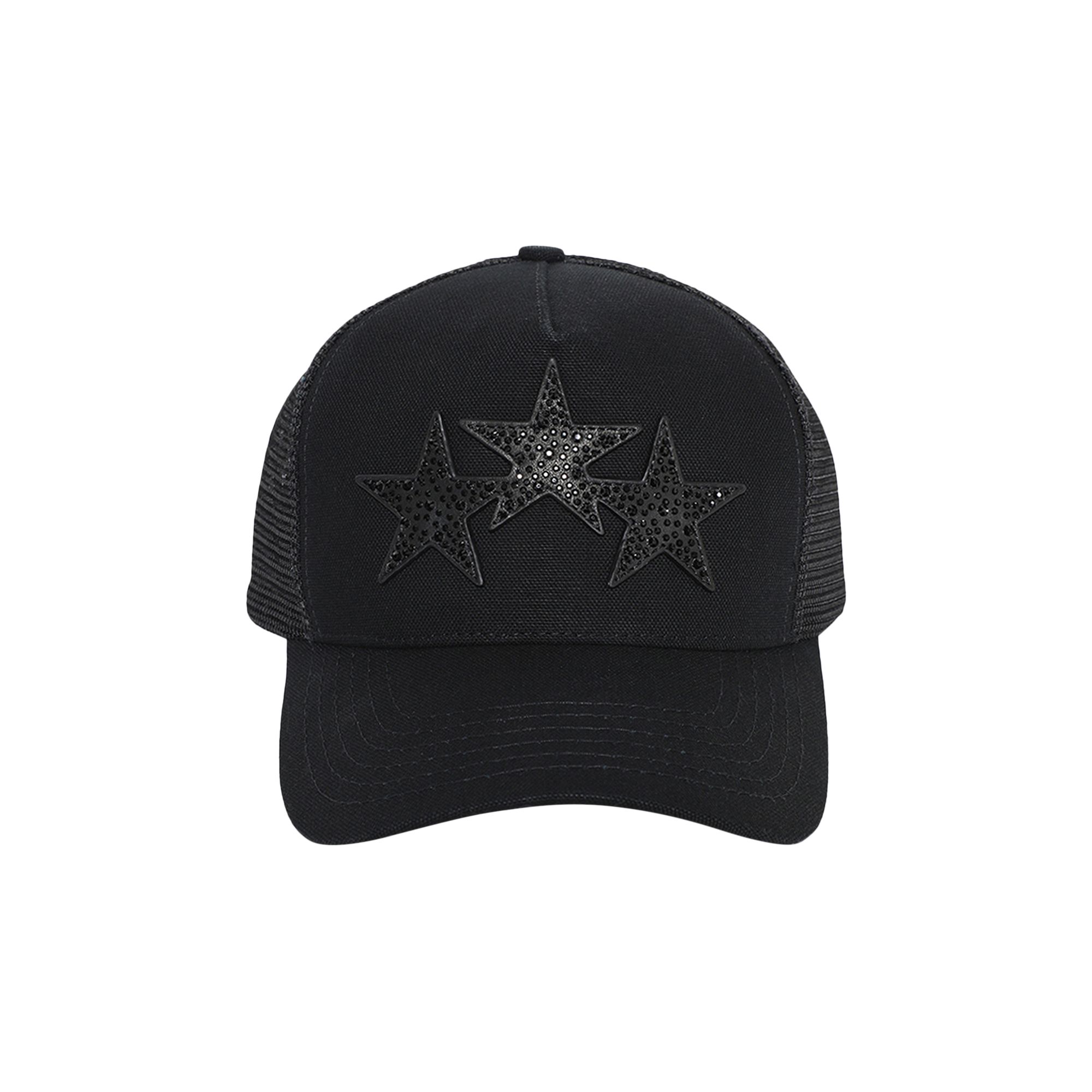 Pre-owned Amiri Crystal 3 Star Trucker Hat 'black Black' | Men's Size Onesize