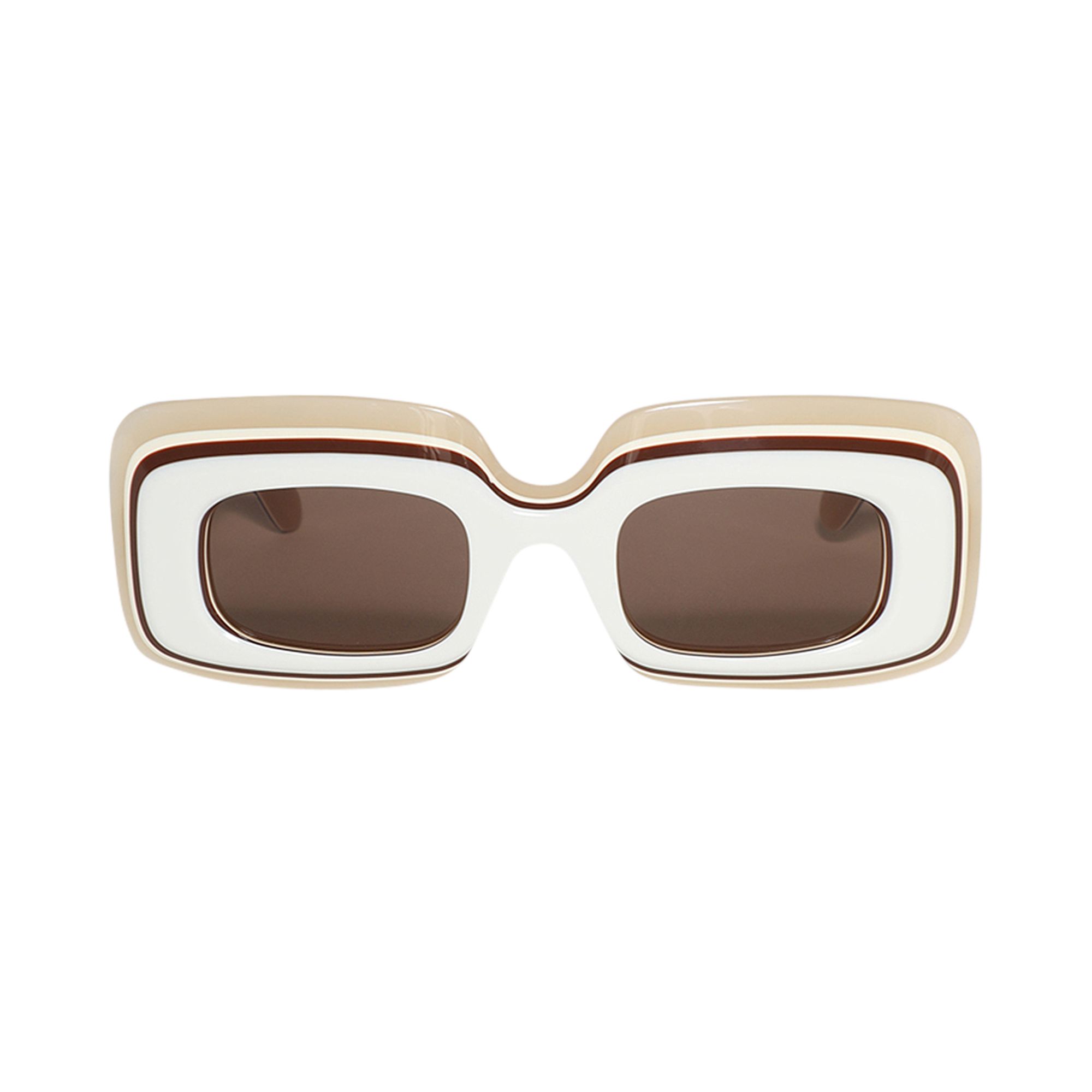 Loewe Multilayer Rectangular Sunglasses 'Ivory/Brown' | White | Women's Size Onesize