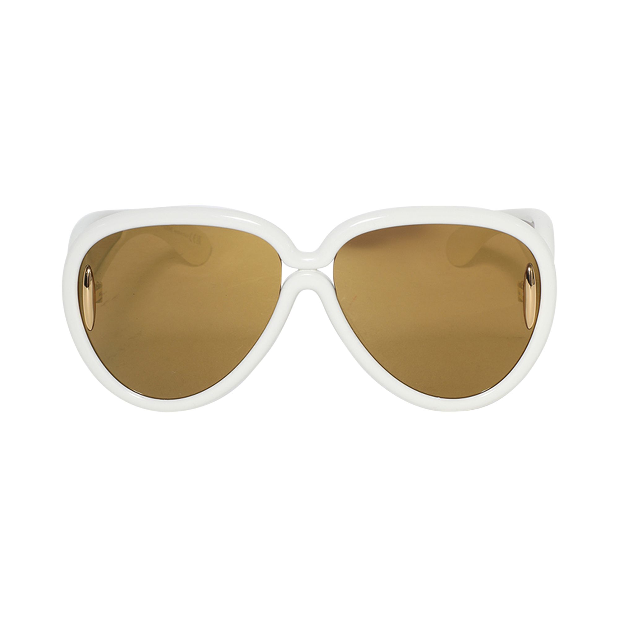 Loewe x Paula's Ibiza Pilot Mask Sunglasses 'Ivory/Brown' | White | Women's Size Onesize