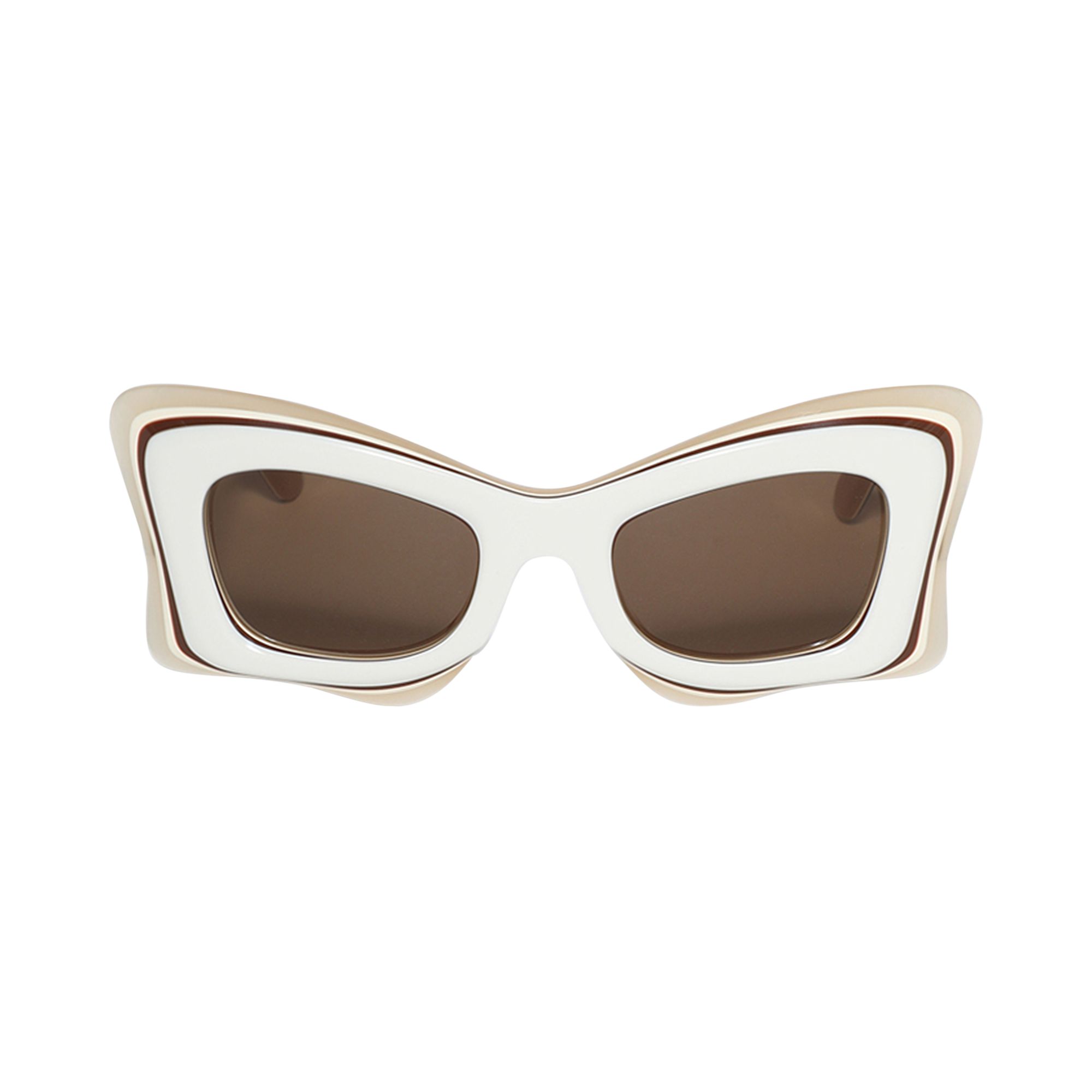 Loewe Multilayer Butterfly Sunglasses 'Ivory/Brown' | White | Women's Size Onesize